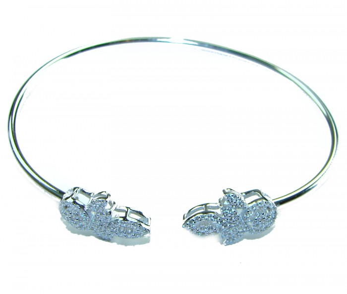 Exclusive 11.9 carat White Topaz .925 Sterling Silver handcrafted Bracelet - photo 2