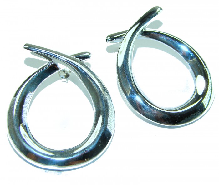 Fancy .925 Sterling Silver Italy made Earrings - photo 4