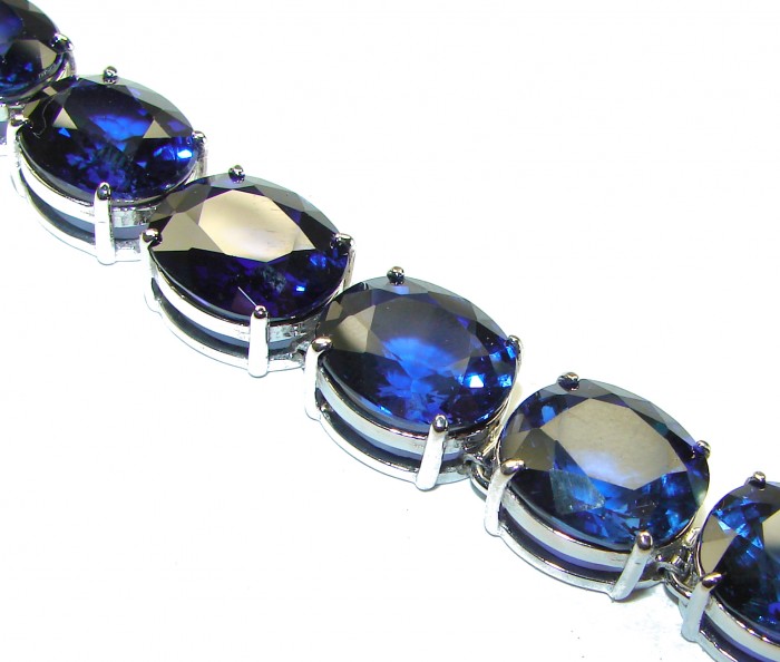 125.5 carat London Blue Topaz .925 Sterling Silver handcrafted Bracelet - photo 1