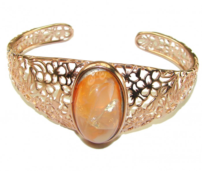 Authentic Mexican Opal handmade 14K Rose Gold over .925 Sterling Silver Bracelet / Cuff - photo 3