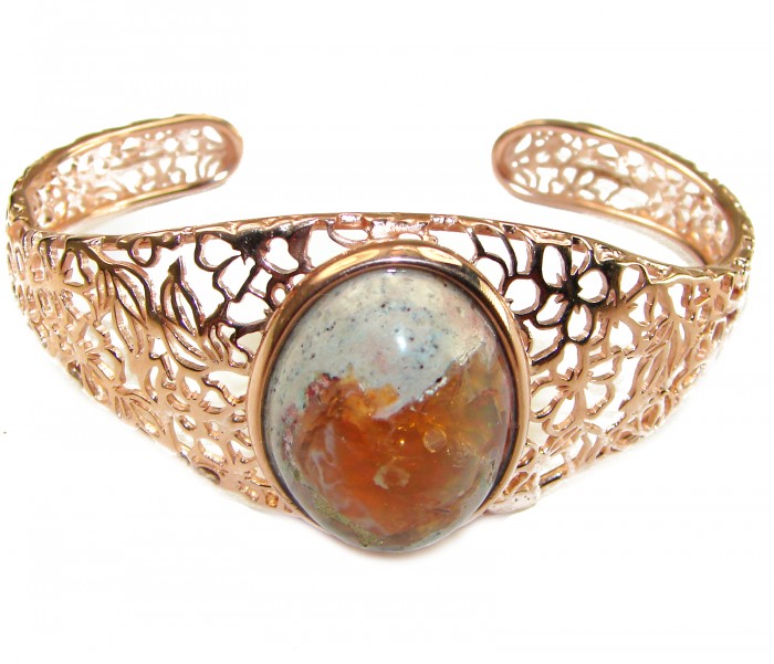 Authentic Mexican Opal handmade 14K Gold over .925 Sterling Silver Bracelet / Cuff - photo 1