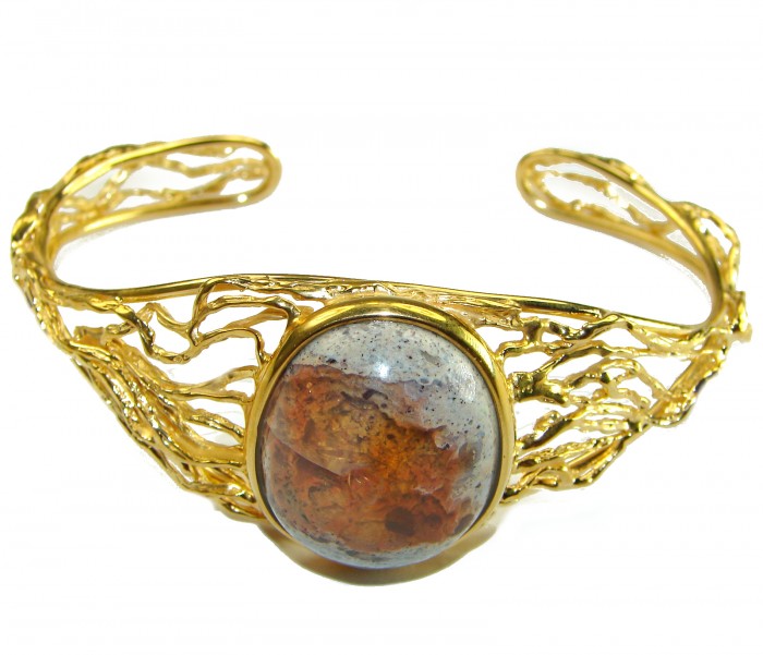 Authentic Mexican Opal handmade 14K Rose Gold over .925 Sterling Silver Bracelet / Cuff - photo 2