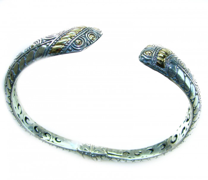 Bali Legacy 30.2 grams authentic 2 tones Floral Bracelet in .925 Sterling Silver handcrafted bracelet - photo 2