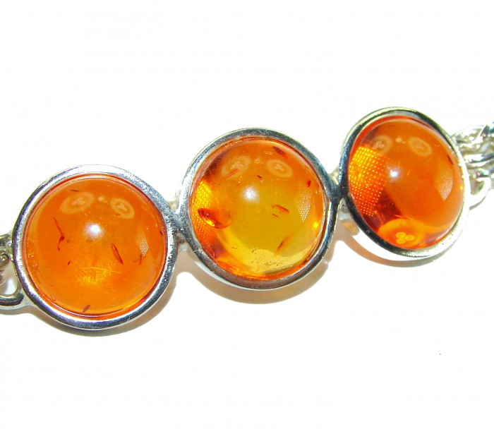 Excellent Baltic Amber .925 Sterling Silver entirely handcrafted Bracelet - photo 1