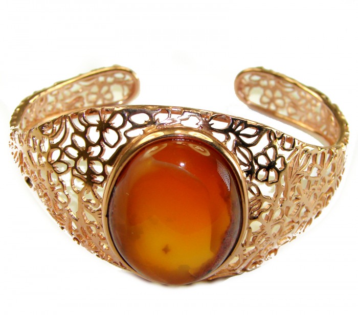 Downtown Sunset Mexican Opal handmade 14K Gold over .925 Sterling Silver Bracelet / Cuff - photo 1