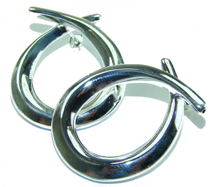 Fancy .925 Sterling Silver Italy made Earrings - photo 3