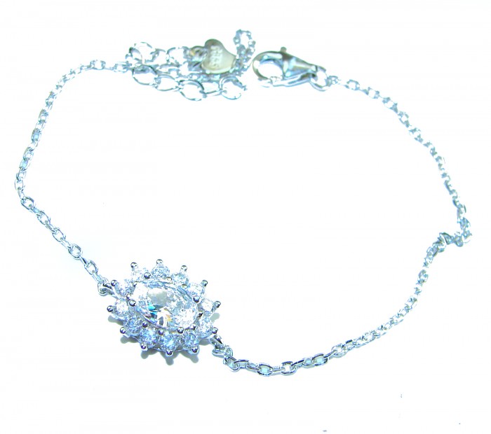 Beauty of Nature - natural 4.5 carat Emerald .925 Sterling Silver handmade Statement Bracelet - Bracelet with central stone detail, silver chain and clasp visible.
