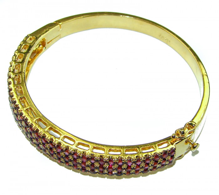 Miabella Ruby 14K Gold over .925 Sterling Silver handmade bangle Bracelet - photo 1