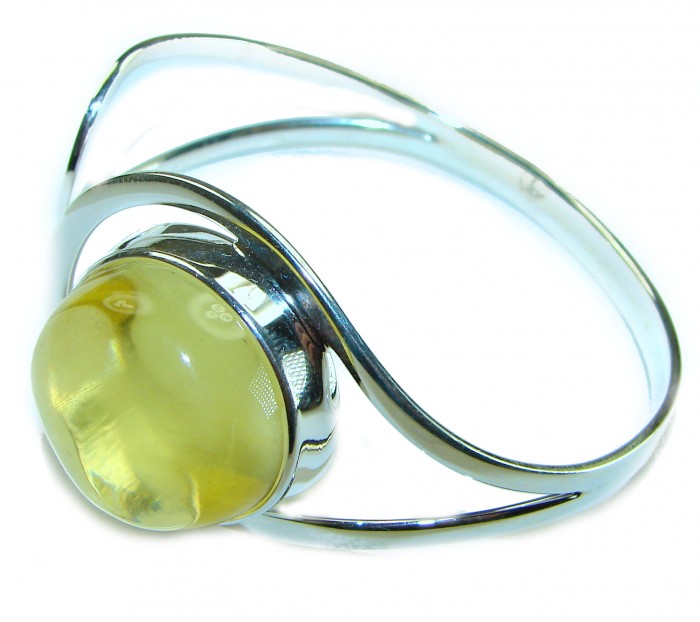 Modern Design Genuine 22.2 carat Baltic Amber .925 Sterling Silver handcrafted Bracelet / Cuff - photo 1