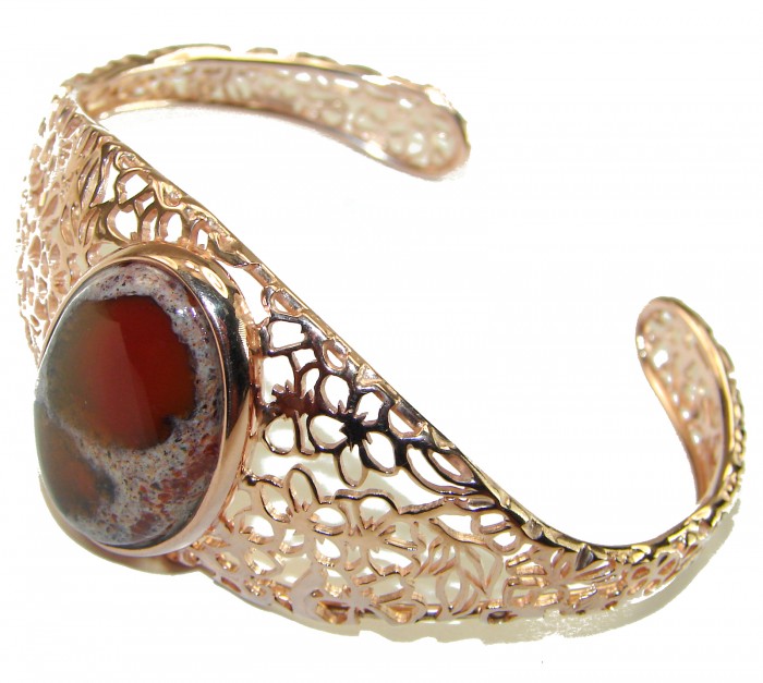 Authentic Mexican Opal handmade 14K Rose Gold over .925 Sterling Silver Bracelet / Cuff - photo 2