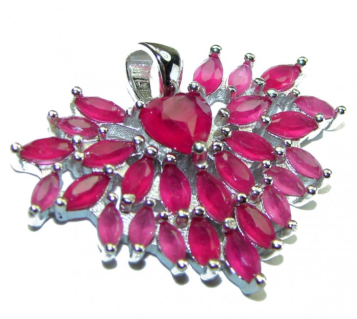 Angel's Heart 10 carat Ruby .925 Sterling Silver handmade pendant - photo 2