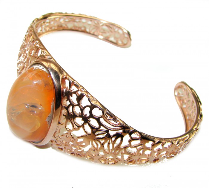 Authentic Mexican Opal handmade 14K Rose Gold over .925 Sterling Silver Bracelet / Cuff - photo 2