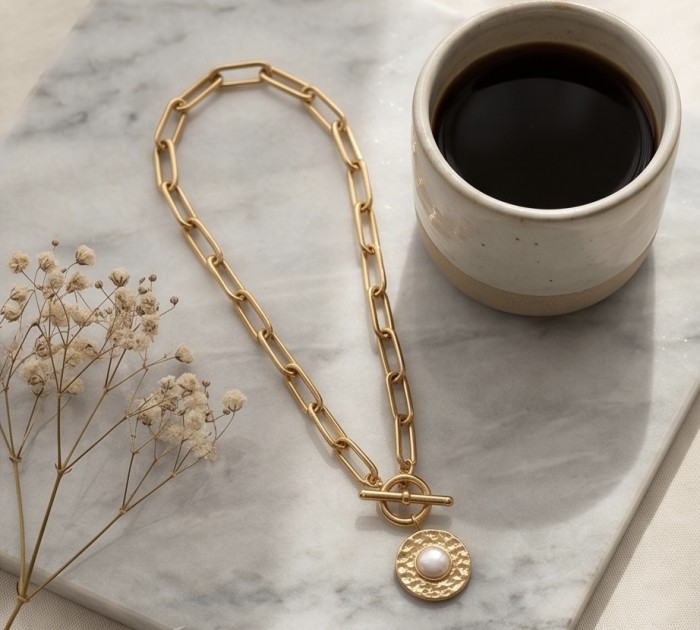 Precious Pearl Golden Statement Necklace - photo 3