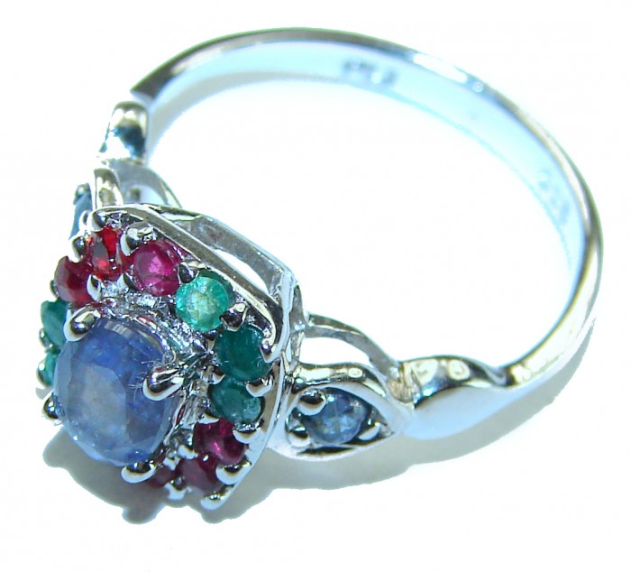 Fiesta 0.6 carat African Tanzanite .925 Sterling Silver Handcrafted Ring size 7 - photo 1