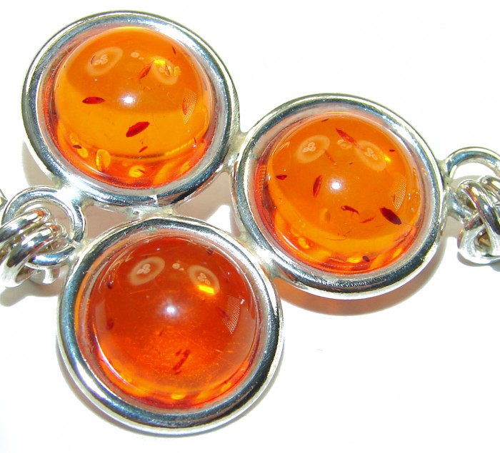 Excellent Baltic Amber .925 Sterling Silver entirely handcrafted Bracelet - photo 2