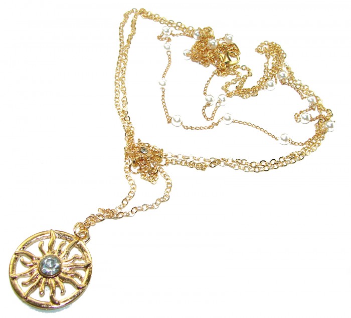 Multilayer Necklace Gold over .925 Sterling Silver handcrafted necklace - photo 2