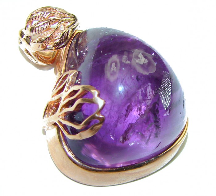 Beautiful Simplicity 26.5 carat Amethyst 14K Gold over .925 Sterling Silver handcrafted Pendant - photo 1