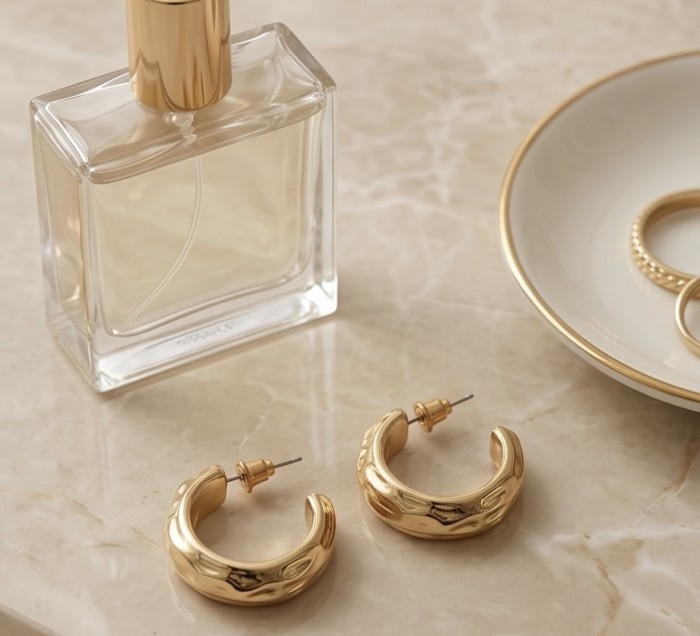Classy Gold handmade Hoop Earrings - photo 2
