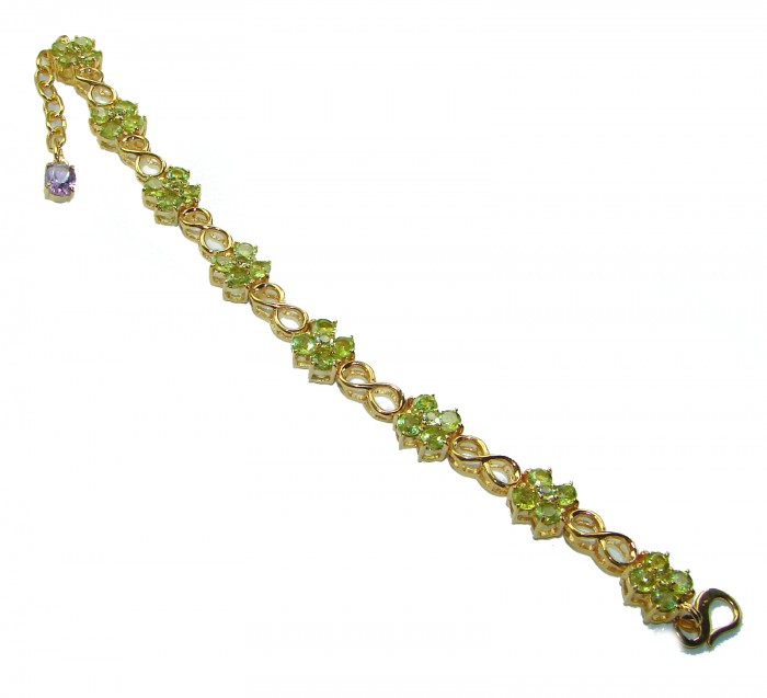 Alessia authentic Peridot 14K Gold over .925 Sterling Silver handmade Bracelet - photo 3