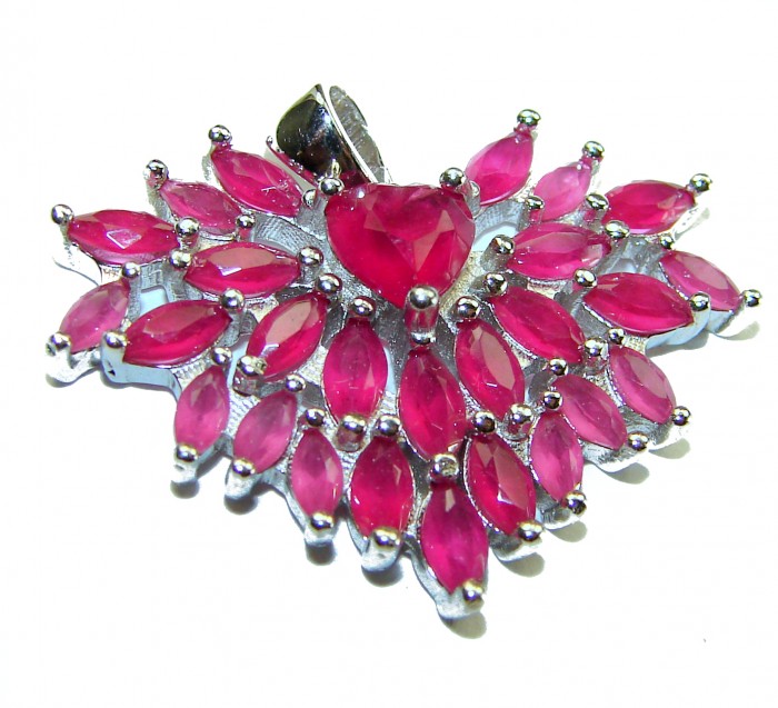 Angel's Heart 10 carat Ruby .925 Sterling Silver handmade pendant - photo 1