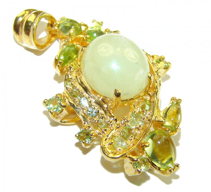 Astronomical Twilight 8.8 CTW Authentic Ethiopian Opal 18K Gold over .925 Sterling Silver handmade Pendant - photo 2