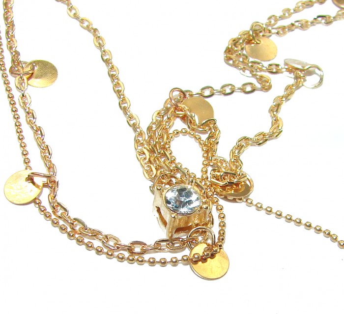 Multilayer Necklace Gold over .925 Sterling Silver handcrafted necklace - photo 1