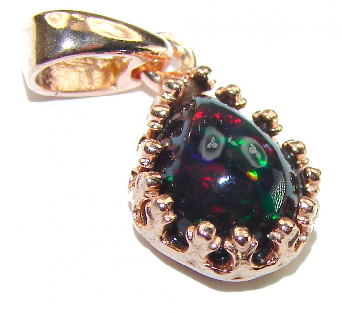 Milky Way 4.6CTW Authentic Black Opal 18K Gold over .925 Sterling Silver handmade Pendant - photo 1
