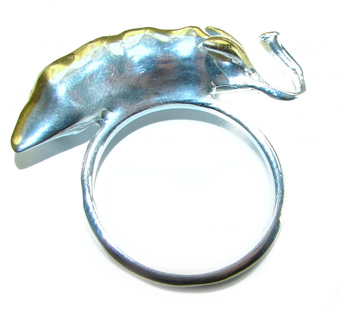 Precious Pea Pod Pearl 14K Gold .925 Sterling Silver handmade Ring s. 7 3/4 - photo 4