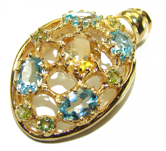 Real Beauty Citrine 18K Gold over .925 Sterling Silver handcrafted Pendant - photo 3