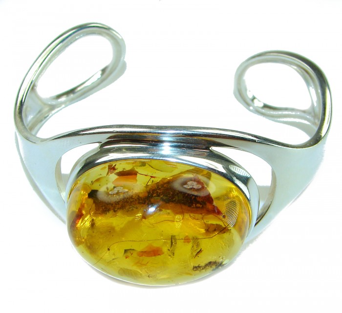 Classy Design Genuine AAAAA QUALITY Baltic Amber .925 Sterling Silver handamde Bracelet / Cuff - photo 3