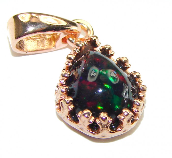 Milky Way 4.6CTW Authentic Black Opal 18K Gold over .925 Sterling Silver handmade Pendant - photo 3
