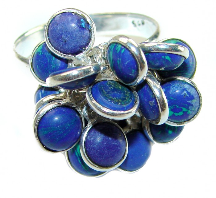 Azurite .925 Sterling Silver handmade CHA CHA ring s. 11 - photo 2