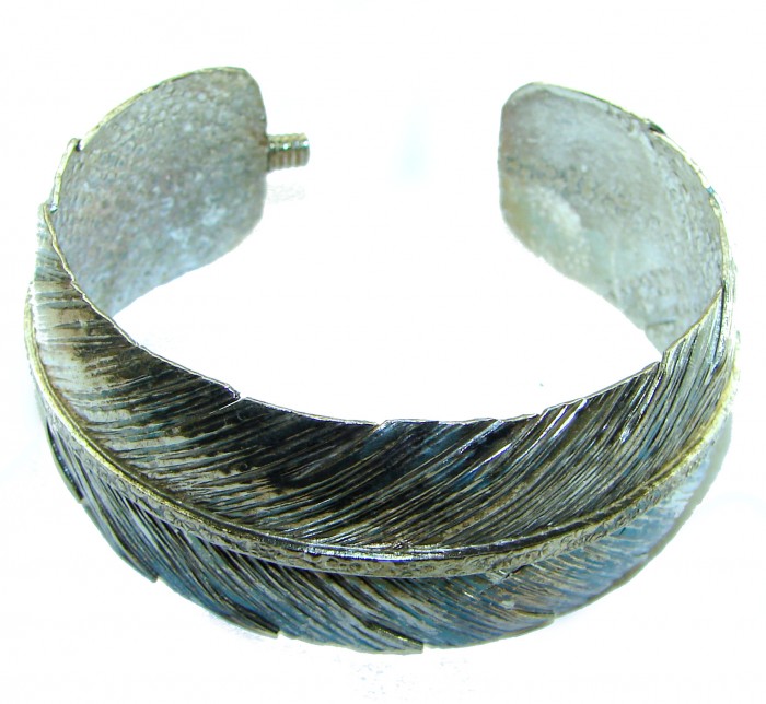 Silver Feather .925 Sterling Silver Bracelet / Cuff - photo 2