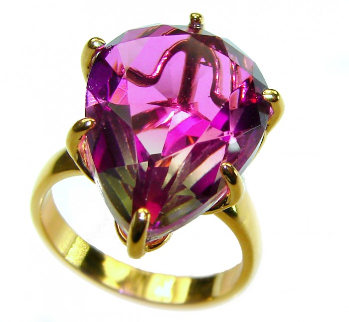 9.8 carat Brazilian Tourmaline 14K Gold over .925 Sterling Silver Perfectly handcrafted Ring s. 5 - photo 2