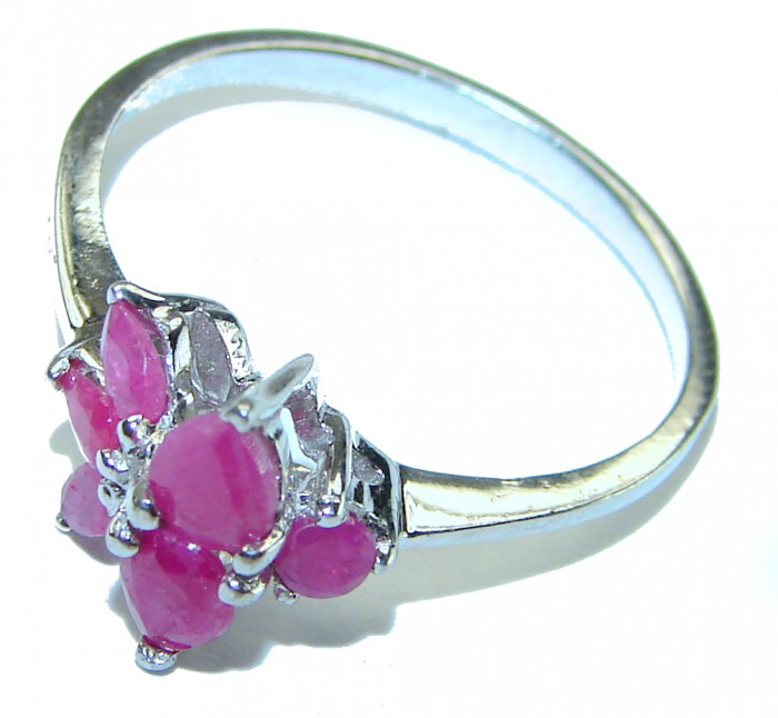 Unique design 2.5 carat Ruby .925 Sterling Silver Handcrafted Ring size 9 1/4 - photo 1