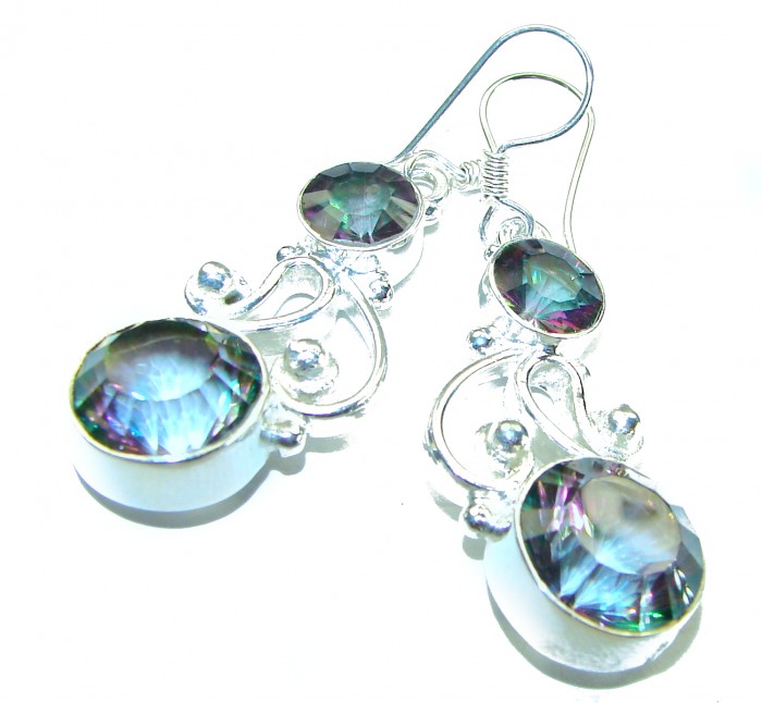 11.2 carat Mystic Topaz .925 Sterling Silver earrings - photo 2
