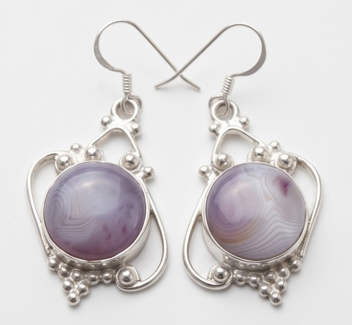 Sublime Blue Chalcedony Agate Silver handmade earrings - photo 4