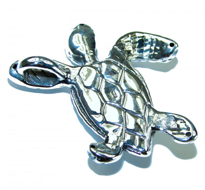Bali made Sterling Turtle . 925 Sterling Silver handmade Pendant - photo 2
