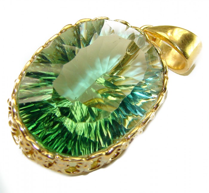 Green Ivy Green Amethyst - Prasolite .925 Sterling Silver handcrafted pendant - photo 2