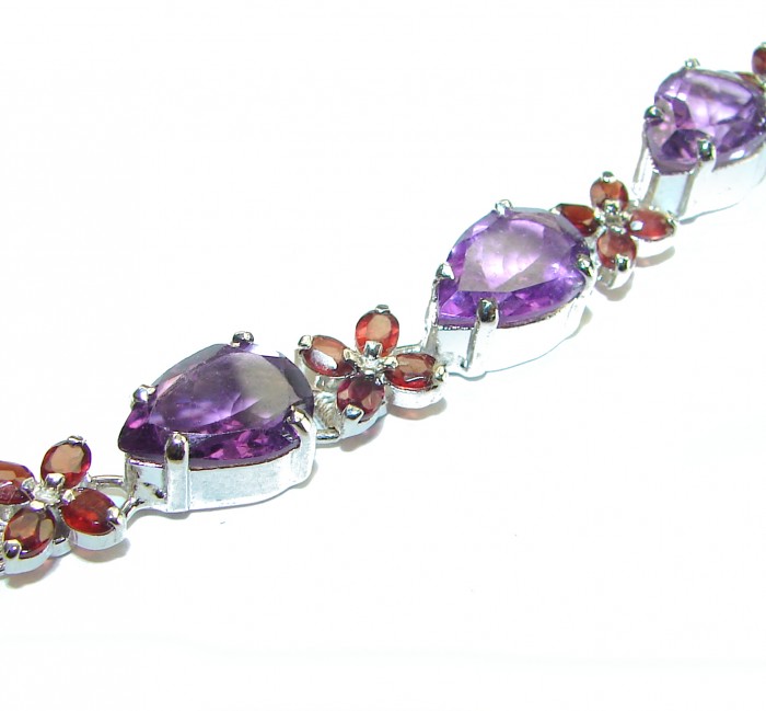 Real Beauty authentic African Amethyst .925 Sterling Silver handmade Bracelet - photo 2