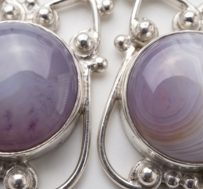 Sublime Blue Chalcedony Agate Silver handmade earrings - photo 3