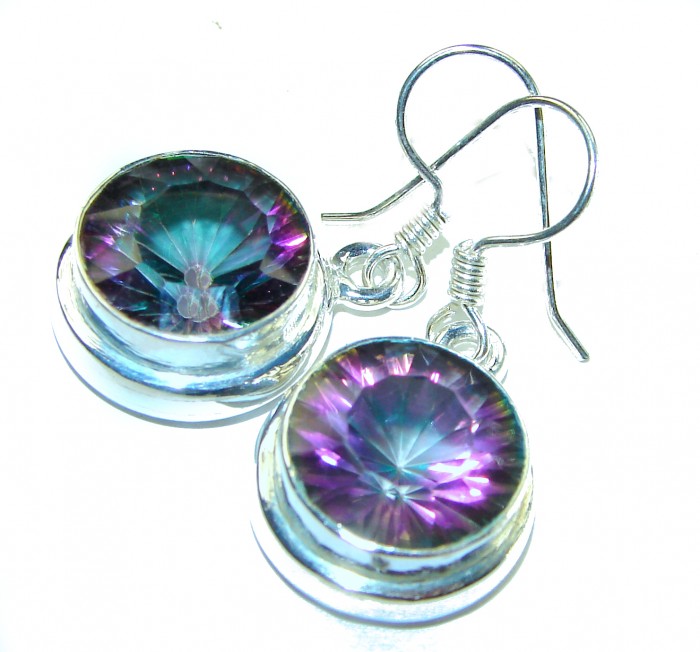 11.2 carat Mystic Topaz .925 Sterling Silver earrings - photo 2