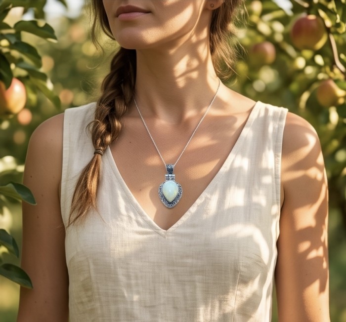 Incredible Design Opalite .925 Silver handmade Necklace - photo 2