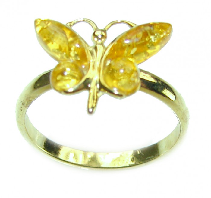 Authentic Baltic Amber .925 Sterling Silver handcrafted ring; s. 5 - photo 2