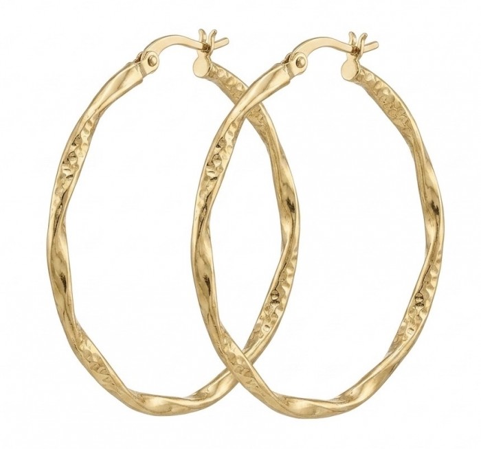 Allure Golden tone handcrafted Stylish Hoop earrings - photo 3