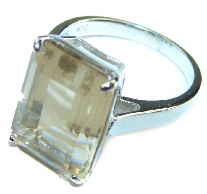 Authentic Citrine .925 Sterling Silver handmade Cocktail Ring s. 8 3/4 - photo 1