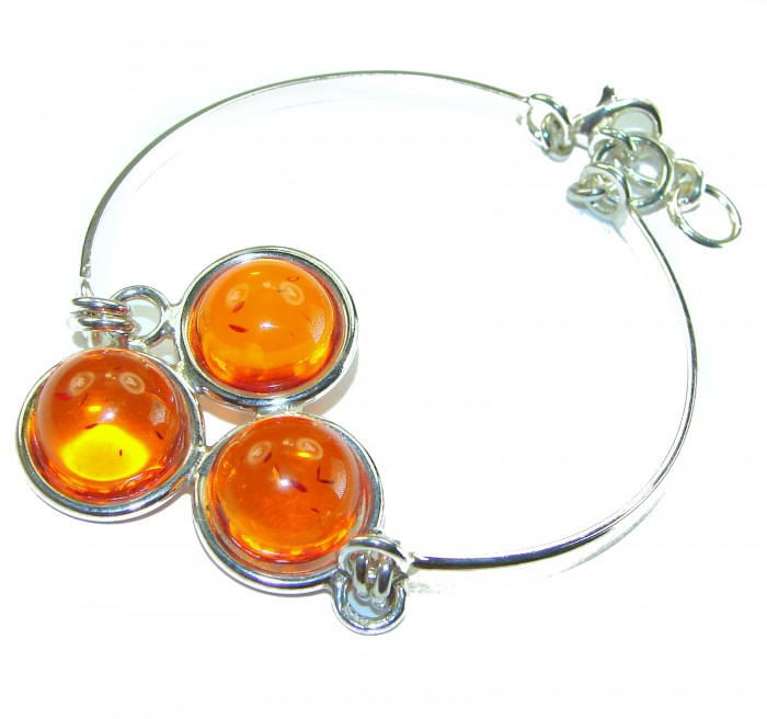 Excellent Baltic Amber .925 Sterling Silver entirely handcrafted Bracelet - photo 3