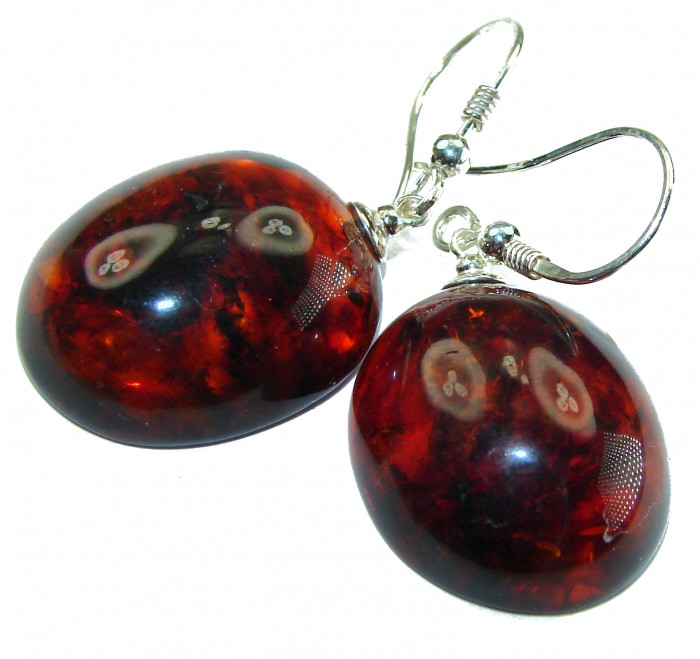 Baltic Polish Amber .925 Sterling Silver Earrings - photo 2