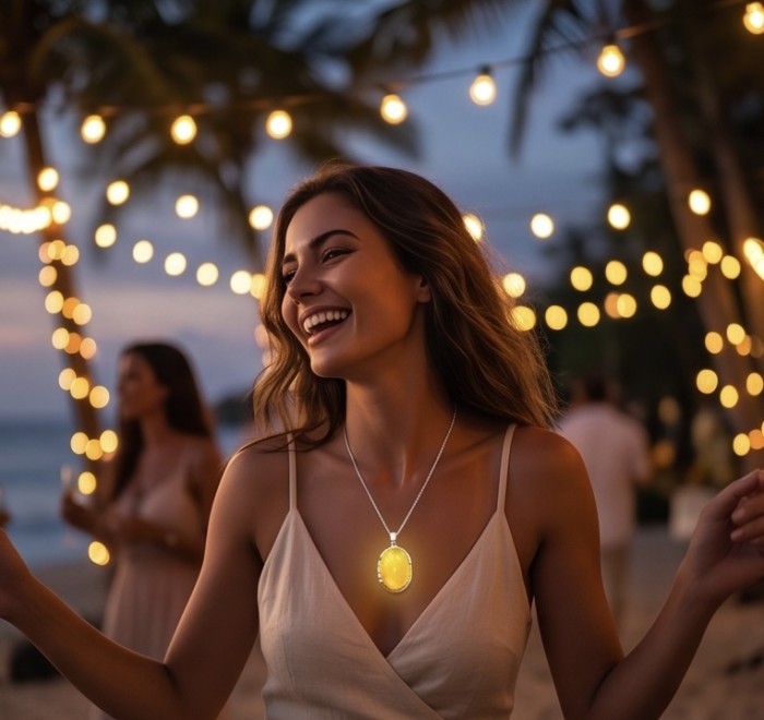 Prehistoric Authentic Golden Butterscotch Baltic Amber .925 Sterling Silver beautifully handcrafted Pendant - Woman wearing Prehistoric Golden Butterscotch Baltic Amber necklace.
