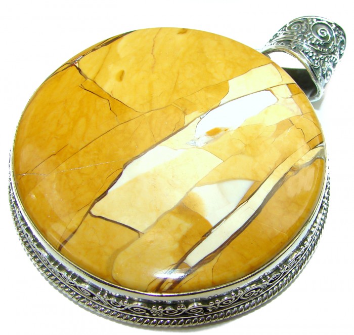 58.9 grams Australian Bracciated Mookaite Jasper .925 Sterling Silver handcrafted pendant - photo 1